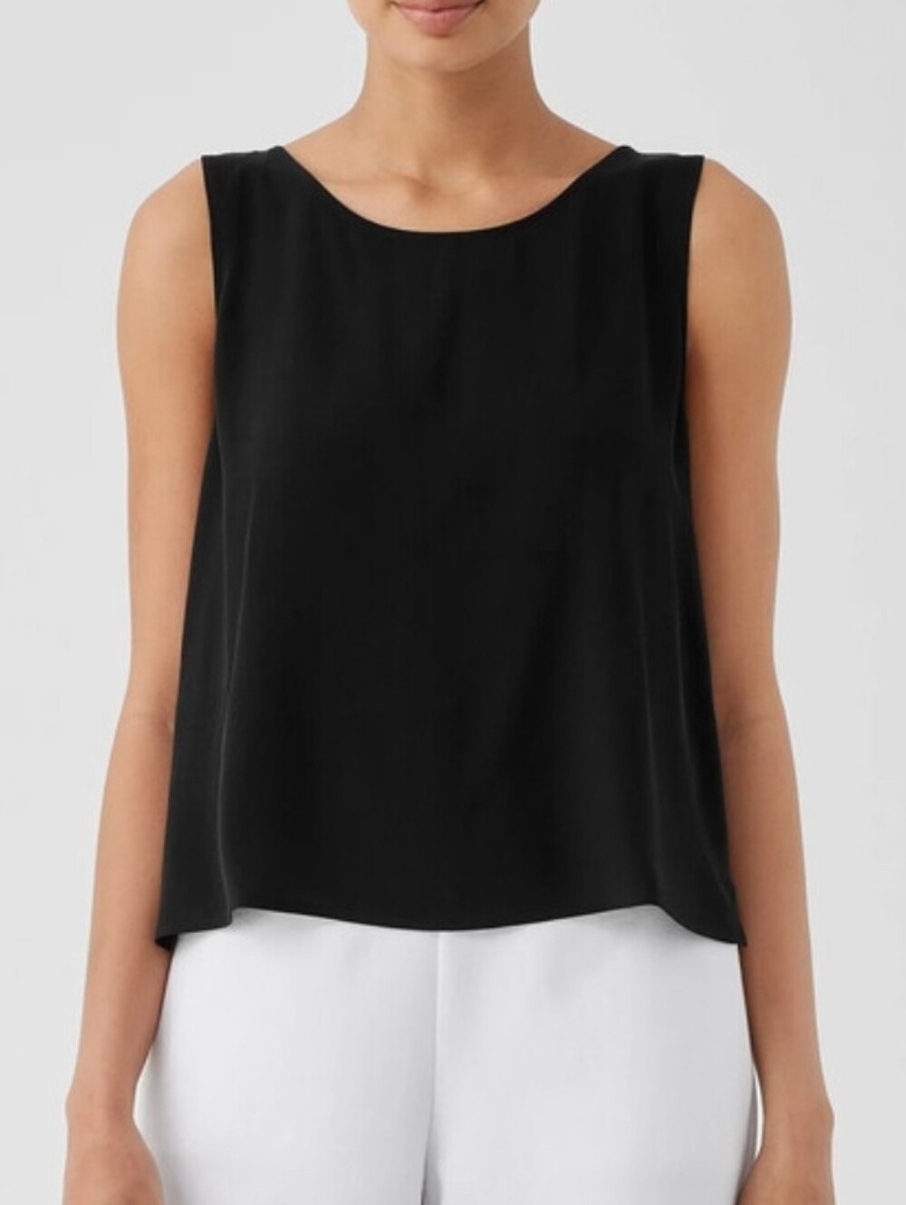 Eileen Fisher  Black Sleeveless Shell Top